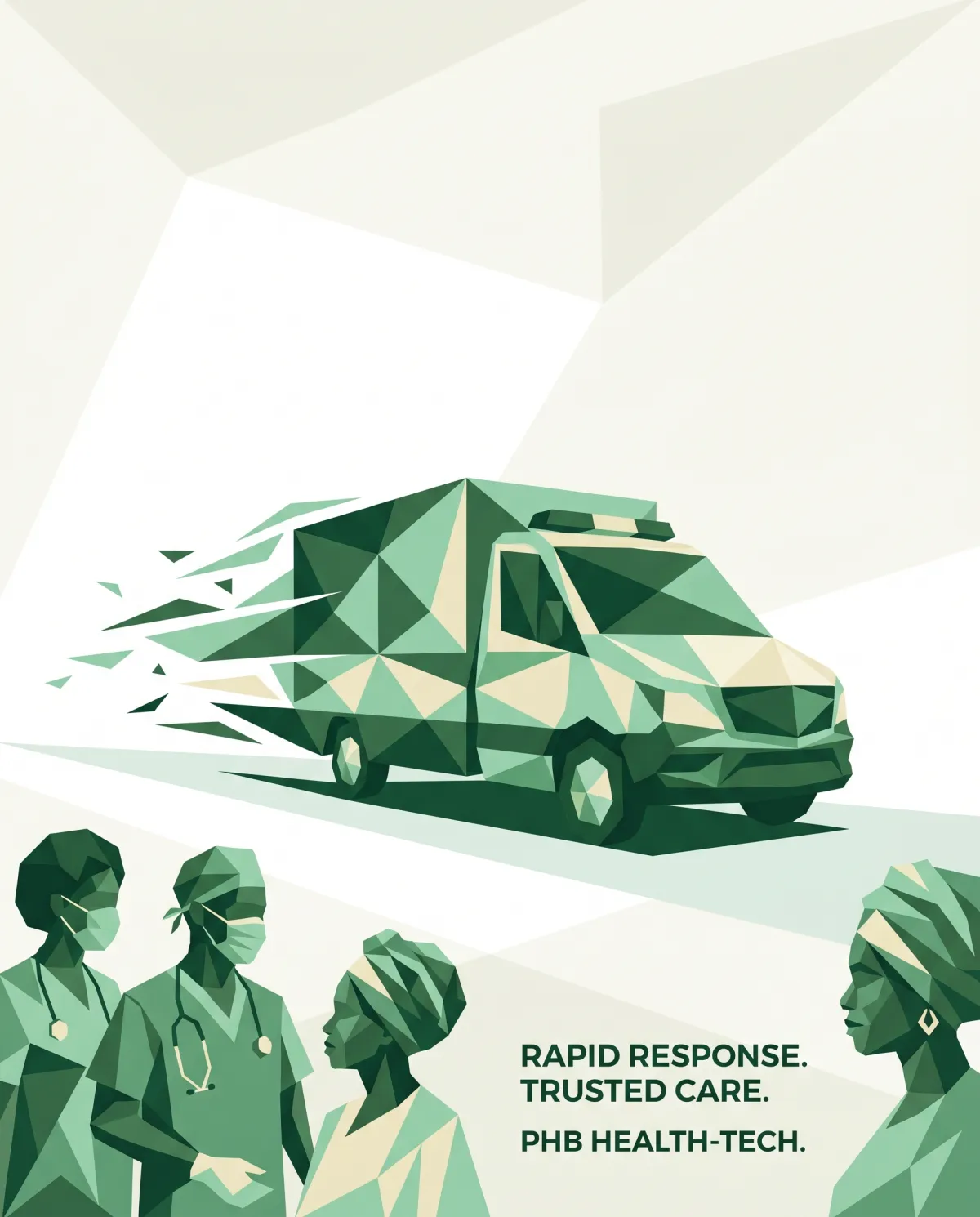 PHB Health-Tech — rapid response, trusted care: an ambulance and clinicians
